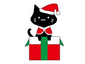 クリスマス　イラスト　猫