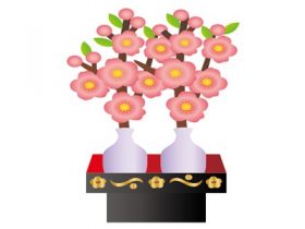 桃の節句　ひな祭り　花　イラスト　無料　フリー素材