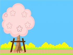 お花見　桜　イラスト　背景　かわいい　無料　フリー