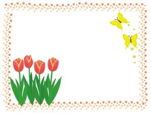 春の花　チューリップ　イラスト　フレーム　無料　フリー