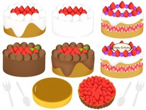 バースデーケーキ　誕生日ケーキ　イラスト　かわいい　無料　フリー