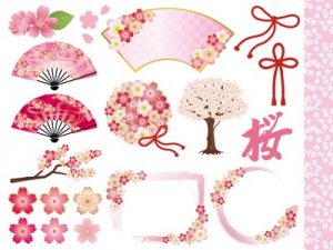 お花見　桜　和柄　イラスト　オシャレ　素材　無料　フリー