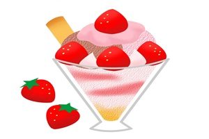 いちご　苺　パフェ　イラスト　無料　フリー