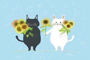 ひまわり　猫　イラスト　無料　フリー