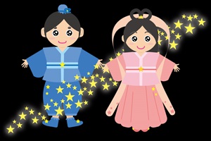 織姫　彦星　イラスト　かわいい　無料　フリー