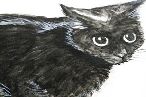 黒猫　イラスト　手描き　手書き　無料　フリー