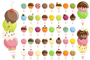 アイスクリーム　イラスト　おしゃれ　かわいい　画像　素材　無料　フリー