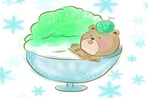 かき氷　イラスト　メロン　無料　かわいい　おしゃれ