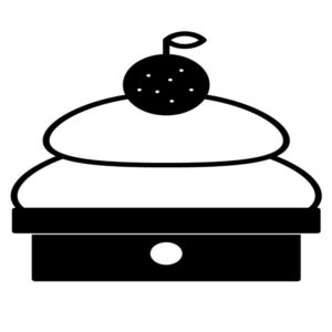 お正月　鏡餅　イラスト　白黒　モノクロ　無料　商用フリー