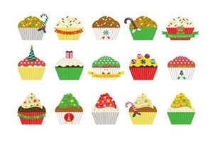 クリスマスケーキ　カップケーキ　イラスト　かわいい　無料　商用フリー