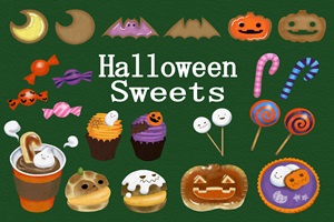 ハロウィン　イラスト　お菓子　スイーツ　無料　フリー