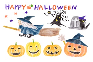 無料 ハロウィンの手書き風イラスト かわいい おしゃれ かっこいい