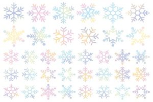 雪の結晶　イラスト　パステルカラー　水彩　無料　商用フリー