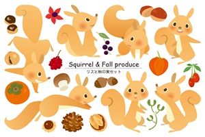 リス　イラスト　森　おしゃれ　かわいい　無料　フリー