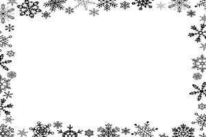 雪の結晶　イラスト　フレーム　白黒　無料　商用フリー