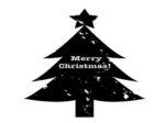 クリスマスツリー　白黒　モノクロ　シルエット　無料　フリー