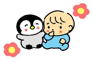 赤ちゃん　イラスト　指しゃぶり　かわいい　無料　商用フリー