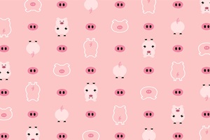 豚のイラストパターン