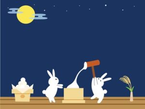 月見ウサギのイラスト