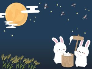 お月見ウサギのイラスト
